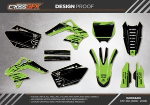 2006 2007 2008 KXF 250 Graphics Kit for KAWASAKI KX250F KX F 250F Decals Sticker - Picture 1 of 7