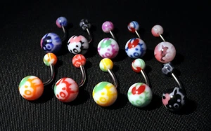 Hello Kitty Belly Ring UV 14G (1.6mmx 11.2mm) B/4/4 - Picture 1 of 4