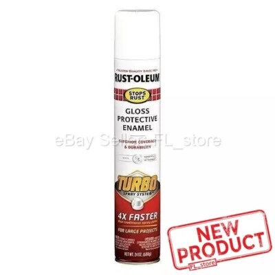 Rust Oleum Stops Rust 24 Oz Turbo Spray System Gloss General Purpose White NEW - Image 1 of 4
