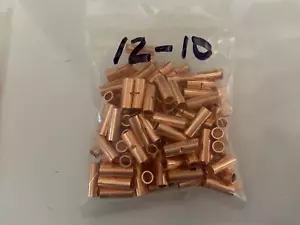 12-10 STÄRKE 100 STCK NAHTLOS NICHT ISOLIERT BLANK KUPFER STUMPF SPLEISS VERBINDER - Bild 1 von 1