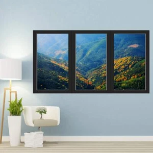 Vacation Wall Decal Peel and Stick Office Nature Mural Sticker 3D Window View VW - Picture 1 of 11