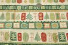 Makower UK Remnant 30" Noel Large Border Christmas Print Fabric Metallic Quilt