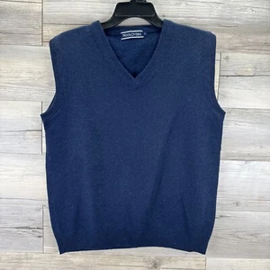 Woolover Wool Men’s Sweater Vest Size M Navy Blue - Picture 1 of 6
