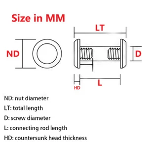 Handle Screws 4 Pieces Knife Handle Screws Rivet Mosaic Pin Corby Nuts Knife - Picture 1 of 3
