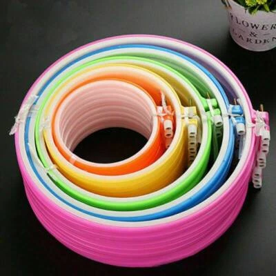 Sewing Tools Plastic Cross Stitch Embroidery Tapestry Ring Hoop Frame DIY - Image 1 of 4