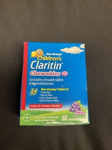 Claritin Children's Non-Drowsy Claritin Chewables 60 Grape Allergies - Picture 1 of 1