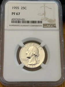 1955 Washington Quarter PROOF NGC PF-67 ** Deep Rim worth the look - Picture 1 of 4