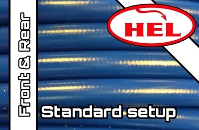 BLUE Aprilia RSV Mille 1000 01-05 HEL braided FR & RR brake hoses STD Setup - Image 1 of 4