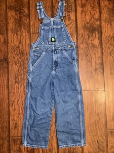John Deere Boys Girls bib overalls size 7 jean - Picture 1 of 4