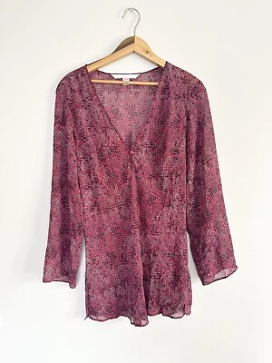 Victoria’s Secret Nightgown Tunic Shirt Long Sleeve Sheer V Neck Sz S EUC - Image 1 of 4