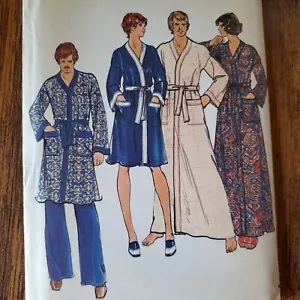 Accappatoio uomo donna avvolto modello Butterick anni 70 2 lunghezze corto lungo - Foto 1 di 3
