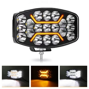 Reflektor LED 12V 24V Światło drogowe ze światłem pozycyjnym i lampą błyskową Ciężarówka Samochód osobowy E9 - Zdjęcie 1 z 7