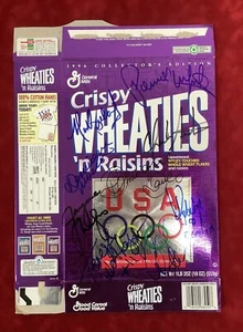 Pernell Whitaker signierte Müslischachtel Wheaties Carl Lewis Olympiade 9 Goldautos TPG - Bild 1 von 12