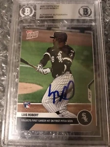 Luis Robert White Sox SIGNED 2020 Topps Now Card 1st Hit BECKETT CERTIFIED 3 - Picture 1 of 3