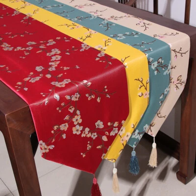 Chinese Table Runner Retro Plum Blossom Jacquard Tablecloth Party Home Decor - Image 1 of 4