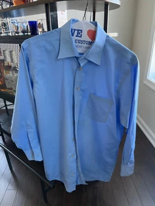 (#08) Joseph Aboud Men’s Blue LS Shirt, Size 17 32-33. - Picture 1 of 2