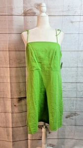 NWT ~ Old Navy Linen Dress Sleeveless Spaghetti Straps Smocked Back Green Sz XL - Picture 1 of 5