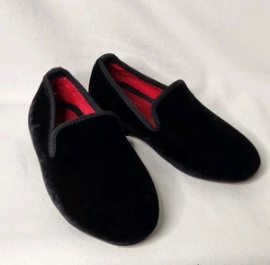 FERUCCI Kinder Schwarz Uni Samt Halbschuhe Schuhe Besondere Anlässe Größe T12 - Bild 1 von 14