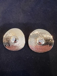 Pierre Lang Ohrringe Clips Gold rund 4cm  groß Statement Wie Neu - Bild 1 von 5