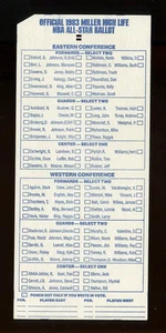 NBA BASKETBALL ALL STAR GAME 1983 STIMMZETTEL LARRY BIRD MAGIC JOHNSON - Bild 1 von 1