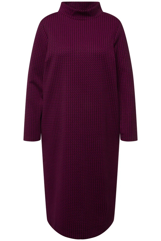 Ulla Popken Damen große Größen Sweatkleid Struktur Taschen Stehkragen - Bild 1 von 1