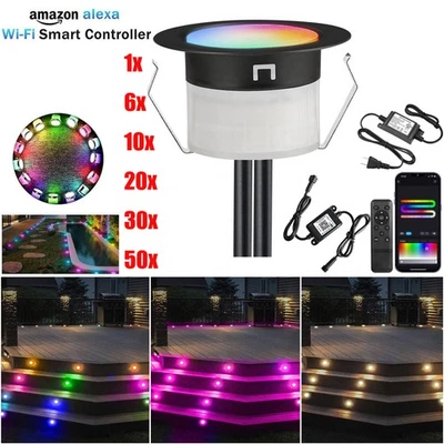 FVTLED Smart RGBW+IC Φ1.77 Low Voltage Step Recessed LED Deck Lights Outdoor Lighting