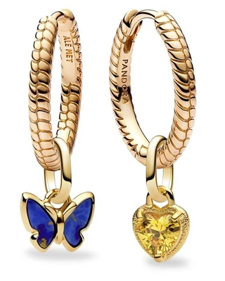 PANDORA Schmuck Damen-Schmuckset Creolen Schmetterling und Herz Goldfarben 28909 - Bild 1 von 4