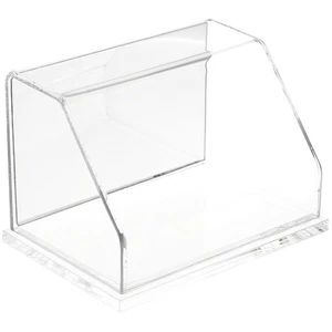 Plymor Clear Acrylic Slant Front Case w/ Base (Mirror Back), 6" W x 4" D x 4" H - Picture 1 of 1
