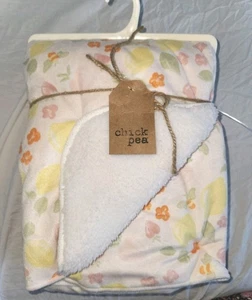 Chick Pea Baby Lemon Strawberry Fruit Flowers White Blanket Plush  Sherpa Back - Picture 1 of 7
