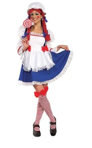 RAG DOLL RAGGEDY ANN ADULT WOMENS FANCY DRESS HALLOWEEN COSTUME - Bild 1 von 2