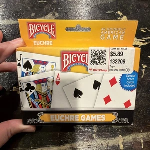 2 Deck Set Bicycle EUCHRE Spielkarten ungeöffnet Reisespiel Wochenende vergangene Zeit - Bild 1 von 2