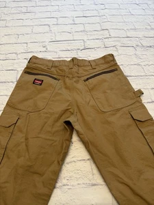 Wrangler Workwear 34x32 Hose, RN 130273, 100% Baumwolle, dunkelkhaki, Taschen - Bild 1 von 14