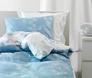 NEW IKEA Ofelia Skal Light Blue Full Queen Size Duvet Cover and Two Pillow Shams - Picture 1 of 6
