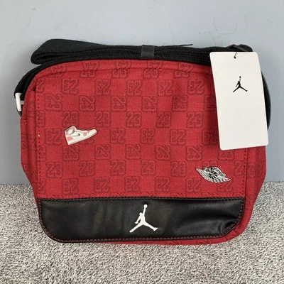 Nike Jordan Monogram Mini Messenger Crossbody Carry Bag (3.6L) Varsity Red Black - Image 1 of 4