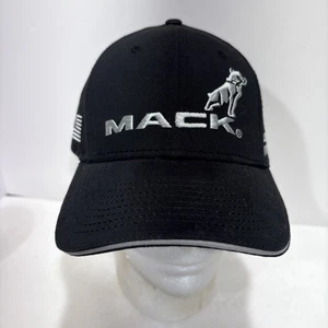 Mack Bulldog Hat Cap Strap Back Black American Flag NWOT - Picture 1 of 16