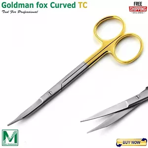 Goldman Fox Schere gebogen 12 cm TC Naht Gewebe Schneiden chirurgische Instrumente - Bild 1 von 2