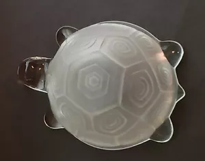 Vidrio Arte Transparente Tortuga Tortuga con Cáscara de Vidrio Esmerilado Reticulado - Imagen 1 de 9