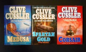 Clive Cussler Medusa, Corsair, Spartan Gold 3 Hardbound Books 2009 - Picture 1 of 3