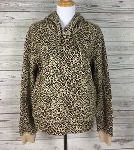 Socialite Nordstrom Rack Womens Brown Animal Print Long Sleeve Hoodie Top Size S - Picture 1 of 10