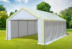 Partyzelt 4x8m Beige Weiß PVC Festzelt Pavillon wasserdicht Profi Modular Event - Bild 1 von 12