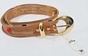 Vintage HARWILL NY Gürtel Damen Gr. M/L Mesh Faux Jewels Bronzefarben Metall - Bild 1 von 7