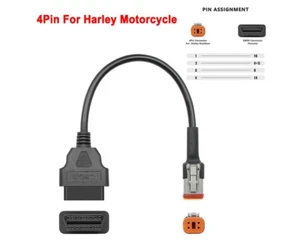 16pin to 4 pin OBDII Dianostics Connector adapter cable for Harley Davidson - Picture 1 of 1