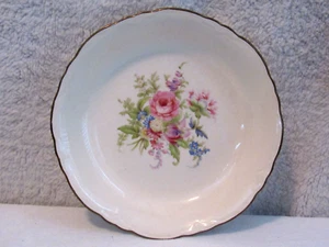 Cunningham Pickett Homer Laughlin Floral 22Kt Gold Rim 8" Serving Bowl Dbl Stamp - Picture 1 of 6