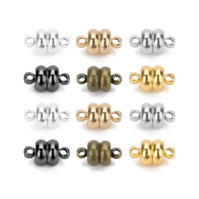 10pcs/lot Flat Round Copper Magnetic Clasps Connectors for Necklace Bracelets - image 1 of 4