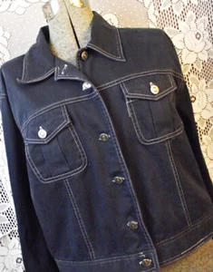 INCREÍBLE Chaqueta Grande De Algodón Azul Marino Izod Años 70 De Colección Para Mujer - Imagen 1 de 11