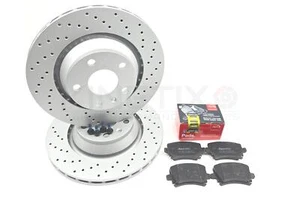 Para Audi Tt Rs Ttrs TTS 3.2 (8J) 08-14 Perforados Discos de Freno Trasero Apec - Imagen 1 de 9
