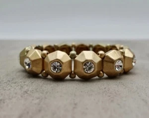 LIA SOPHIA BRUSHED GOLDTONE CRYSTAL STRETCH BRACELET - Picture 1 of 4