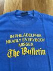 T-shirt promotionnel journal vintage années 70 Philadelphia Bulletin fabriqué aux États-Unis taille M