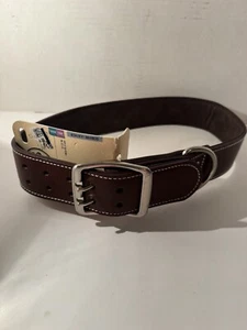 Bond & Co. Big DOG LEATHER BROWN COLLAR XXL XXXL 27”- 32” 90-140 LB NEW - Picture 1 of 6