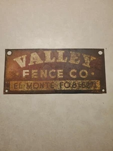Letrero Valley Fence Co. El Monte FO8-6271 - Imagen 1 de 9